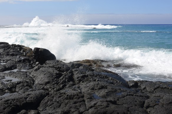 Wave surge at Two-Step Beach.