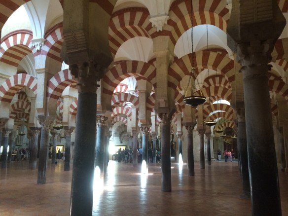 The famous striped arches made of stone ad brick.