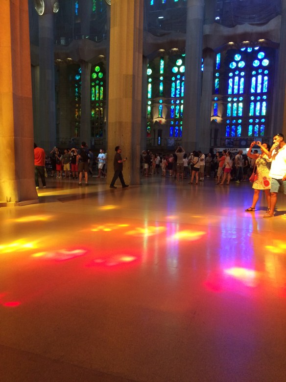 Standing o the west side of the nave, looking east, La Sagrada Familia