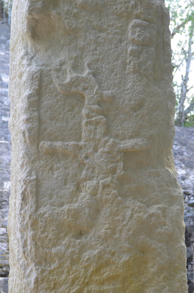 One of the least-eroded stele at Calakmul.